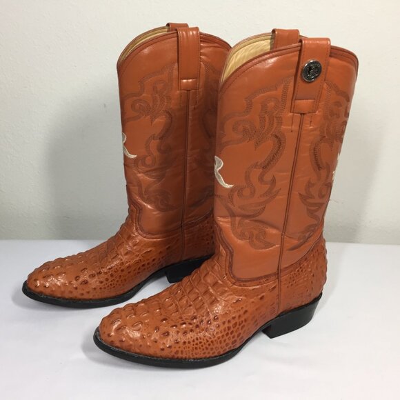 Rogers Boots Mens Size 9.5 Alligator or Crocodile with Stitched Rodeo Details main image 5
